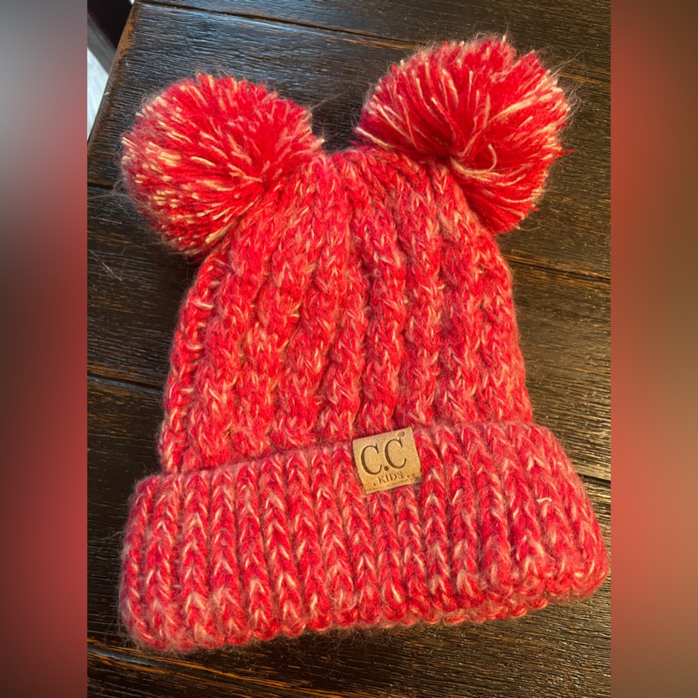 CC girls double Pom Pom winter hat